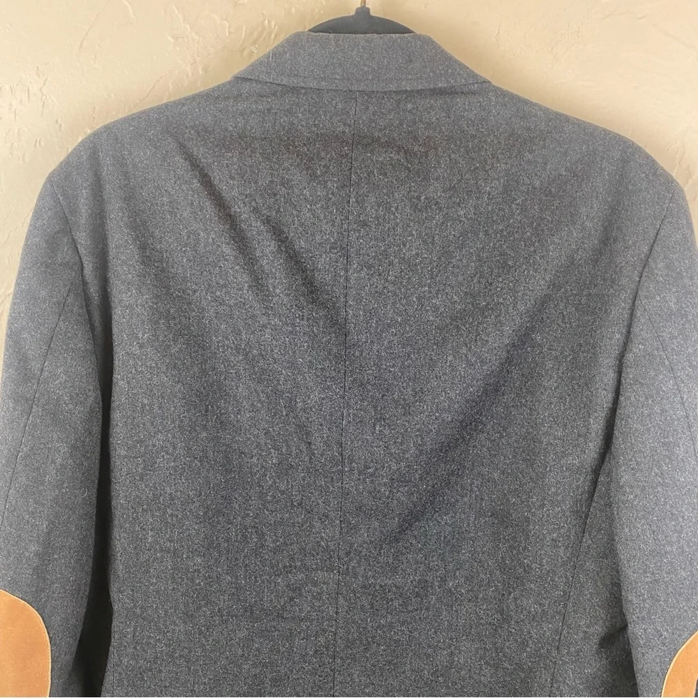 Gant Heritage Wool Charcoal Gray Sport Coat Blazer Patch Elbows XL Academia